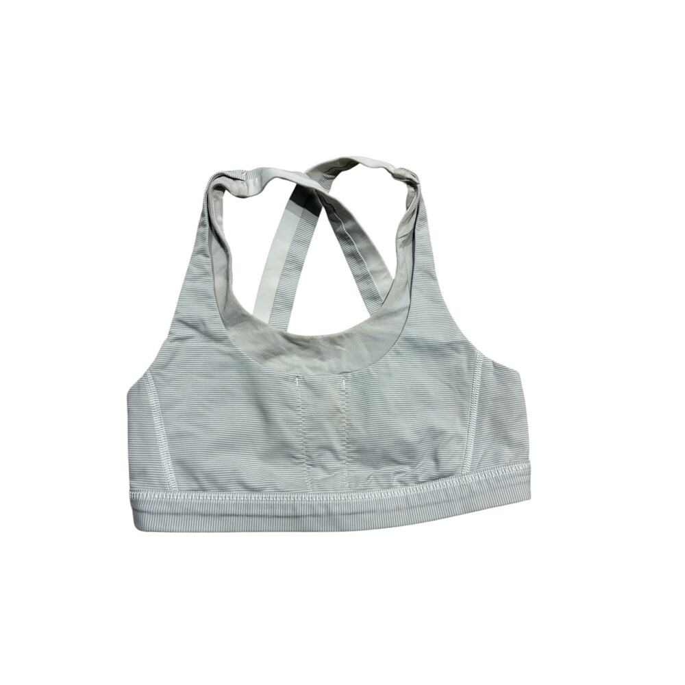 Lululemon Gray Striped Sports Bra Athletic